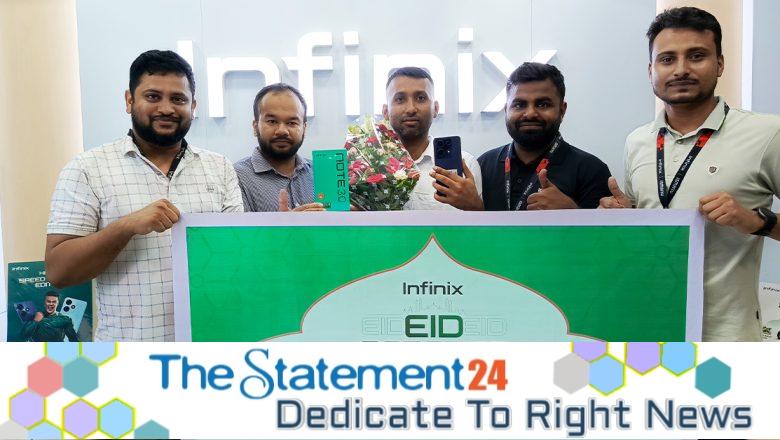 Infinix Eid celebration starts with first bike winner Rasel
