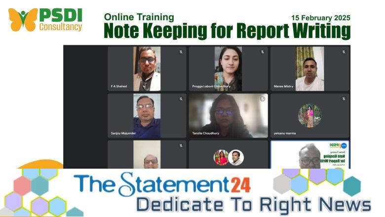 Online Training on note-keeping for report writing by PSDI