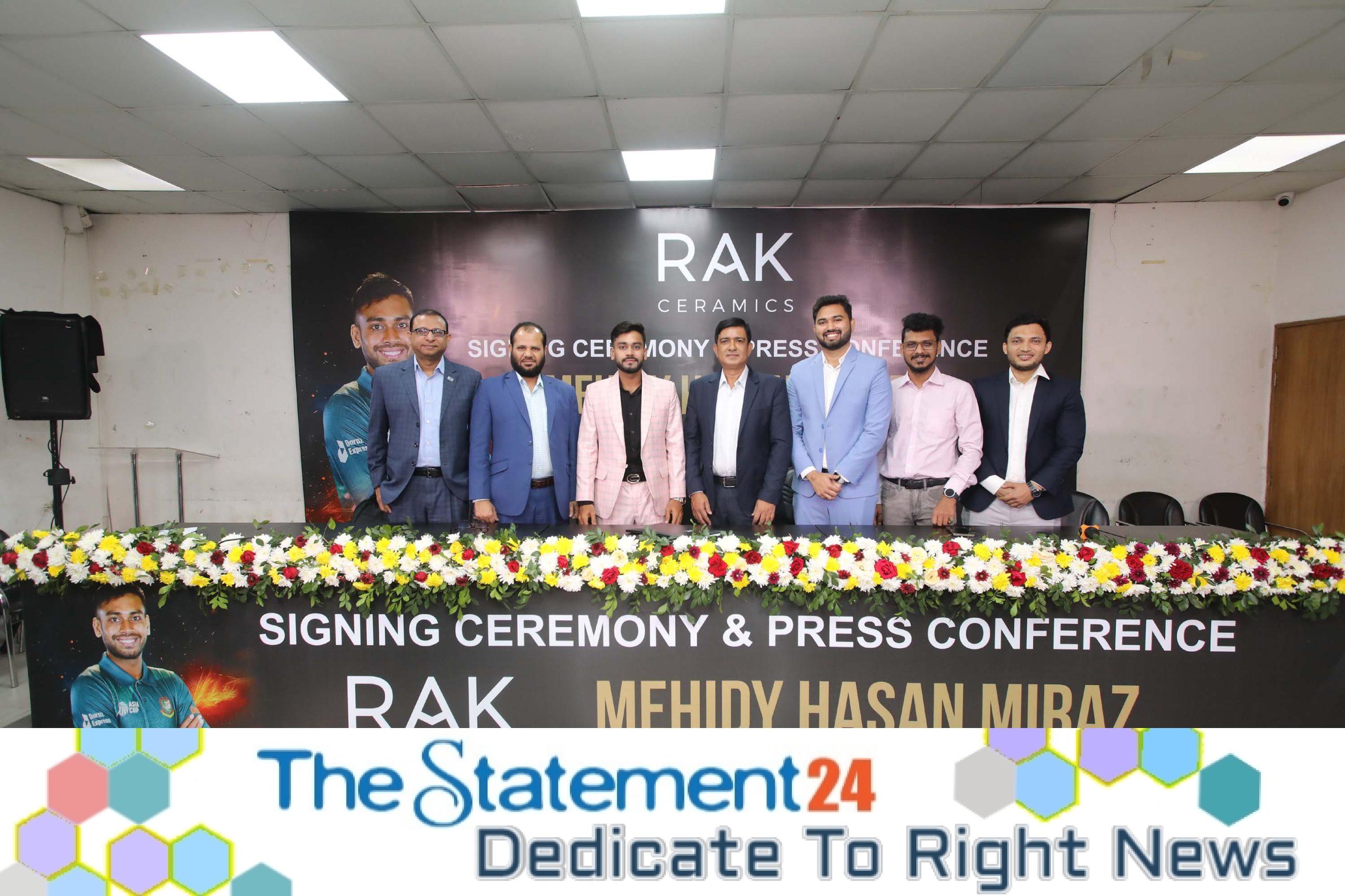 RAK Ceramics Bangladesh Renews Mehedi Hasan Miraz as Brand Ambassador ...